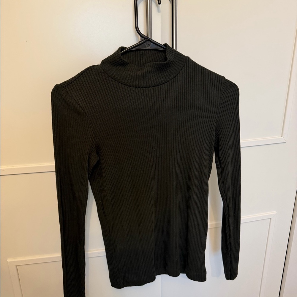 Uniqlo Dark green Ribbed Long Sleeve Top